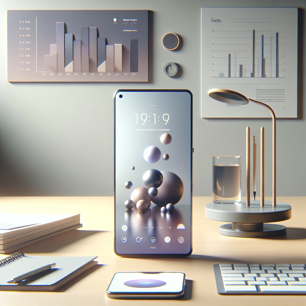 밝은 책상 위 스마트폰과 노트북이 나란히 놓인 차분한 작업 공간