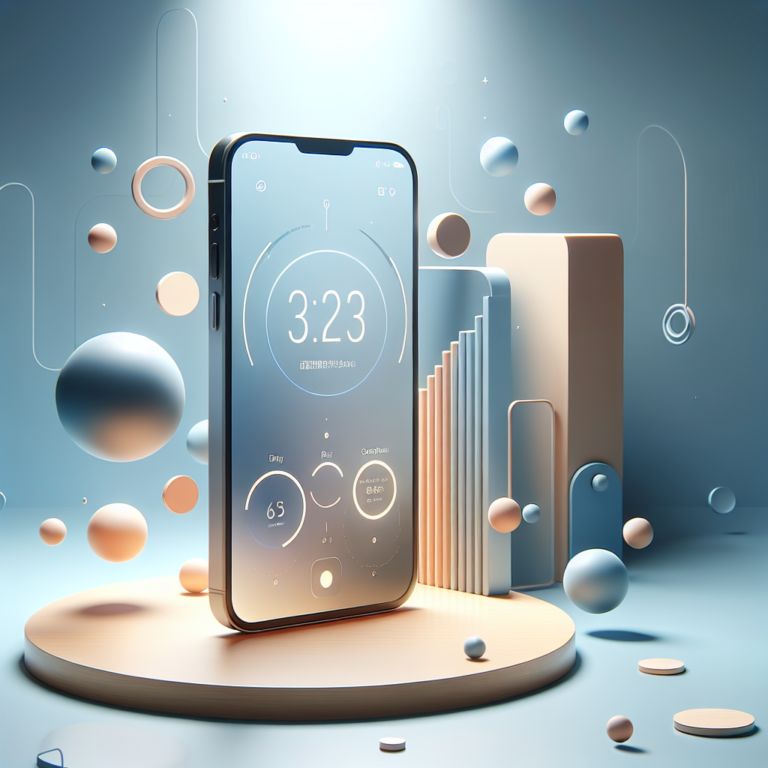 부드러운 그라디언트 배경 위 아이폰 실루엣