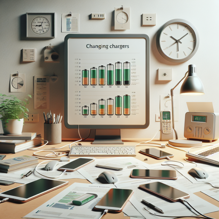 책상 위 스마트폰과 충전기 옆에 체크리스트 서류가 놓인 차분한 실내 장면